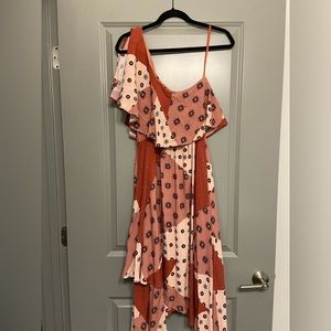 House of Harlow 1960 x Revolve asymmetrical mid one shoulder dress